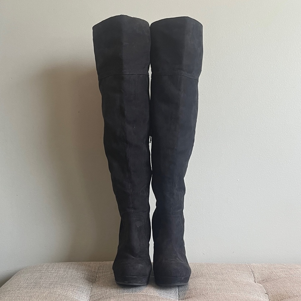 G by Guess Black Over-the-Knee Wedge Women's Boots Size 8
